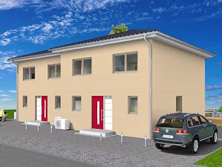Massivhaus Dppelhaus mit zwei mal 113 m² von Mein Haus Bausysteme, Stadtvilla Außenansicht 5