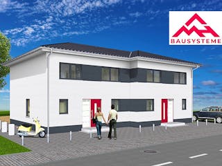 Massivhaus Dppelhaus mit zwei mal 113 m² von Mein Haus Bausysteme, Stadtvilla Außenansicht 1