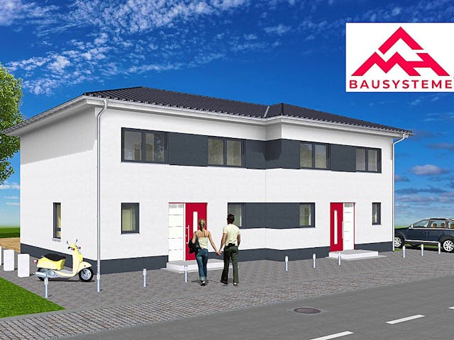 Massivhaus Dppelhaus mit zwei mal 113 m² von Mein Haus Bausysteme, Stadtvilla Außenansicht 1