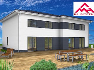 Massivhaus Dppelhaus mit zwei mal 113 m² von Mein Haus Bausysteme, Stadtvilla Außenansicht 4