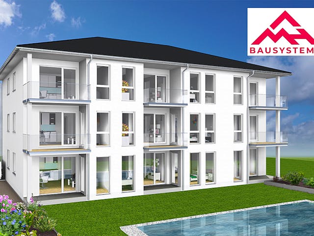 Massivhaus Mehrfamilienhaus mit 9 Wohneinheiten von Mein Haus Bausysteme, Stadtvilla Außenansicht 1