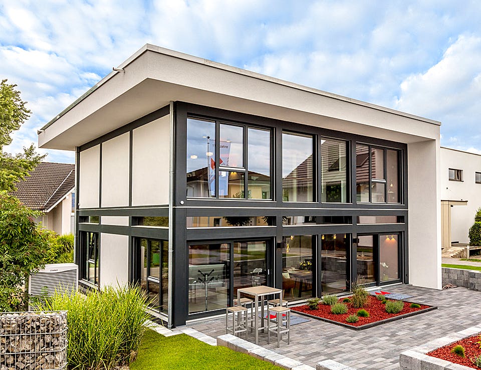 Fertighaus FUSION - Musterhaus Mannheim von Meisterstück-HAUS Schlüsselfertig ab 509996€, Fachwerk Außenansicht 1