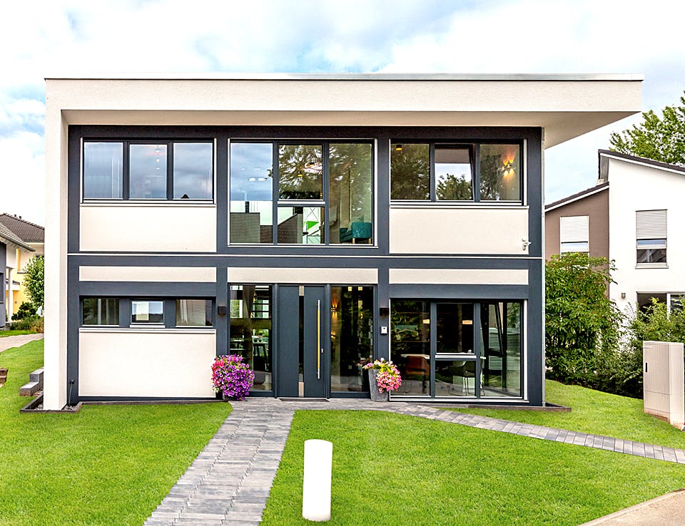 Fertighaus FUSION - Musterhaus Mannheim von Meisterstück-HAUS Schlüsselfertig ab 509996€, Fachwerk Außenansicht 2