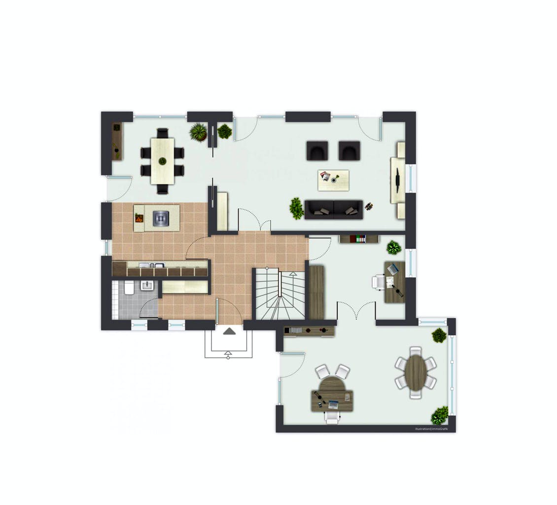 Fertighaus Melanie - MH Freital-Dresden von GUSSEK HAUS Schlüsselfertig ab 631000€, Satteldach-Klassiker Grundriss 1