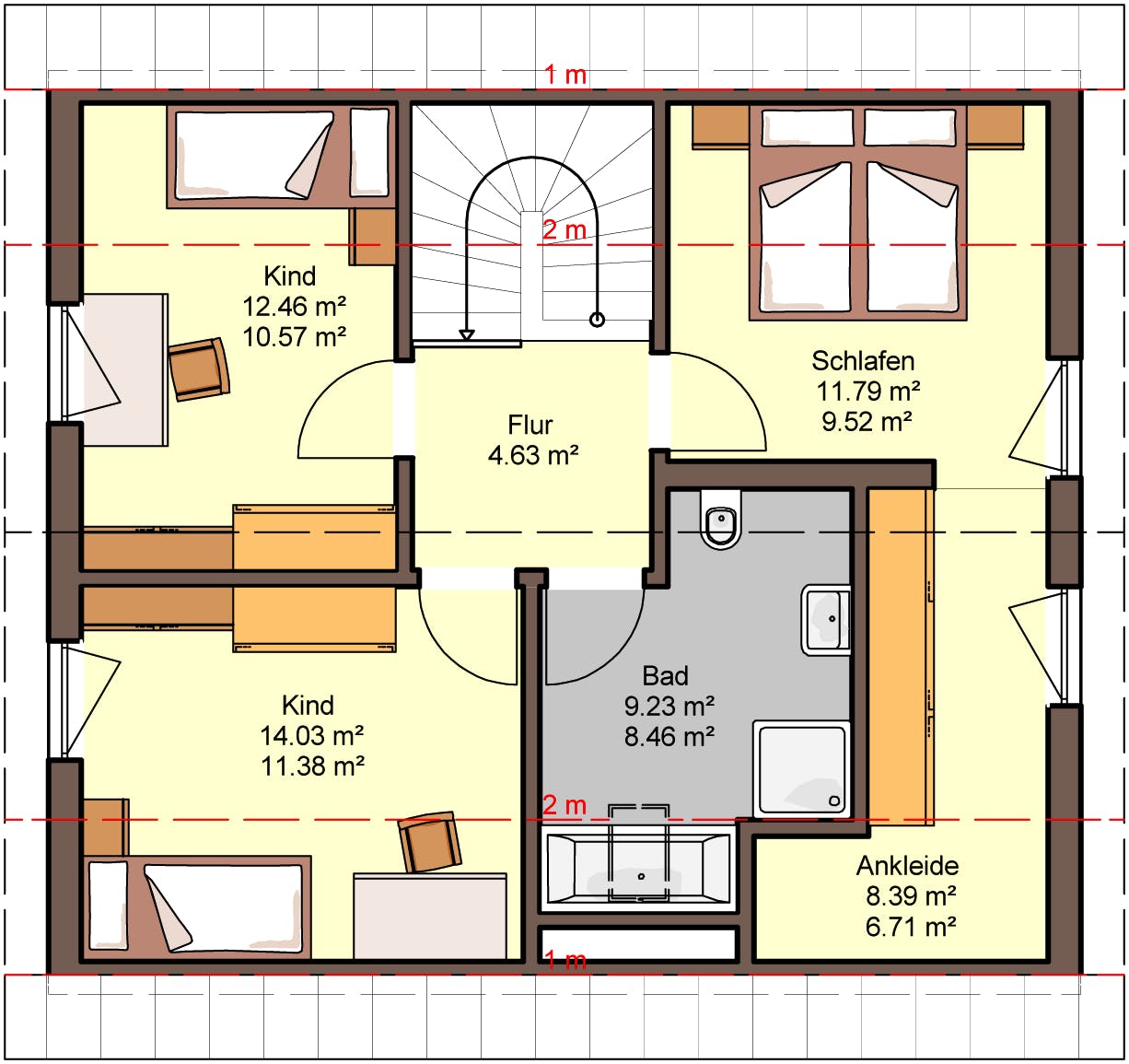 Fertighaus Mentano von Büdenbender Hausbau Schlüsselfertig ab 351809€, Satteldach-Klassiker Grundriss 2