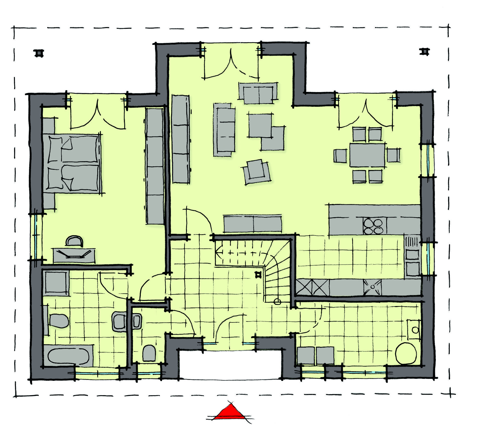 Fertighaus Mayenne von GUSSEK HAUS Schlüsselfertig ab 410000€, Bungalow Grundriss 1