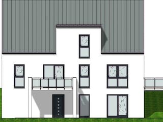 Massivhaus 3FH Version 372 von Grundsteinhaus Schlüsselfertig ab 451700€,  Außenansicht 3