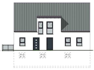 Massivhaus 3FH Version 372 von Grundsteinhaus Schlüsselfertig ab 451700€,  Außenansicht 5