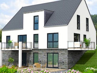 Massivhaus 3FH Version 372 von Grundsteinhaus Schlüsselfertig ab 451700€,  Außenansicht 1