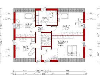 Massivhaus 3FH Version 372 von Grundsteinhaus Schlüsselfertig ab 451700€,  Grundriss 1