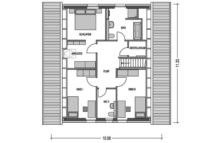 Massivhaus Alto F11 (inactive) von Heinz von Heiden,  Grundriss 1