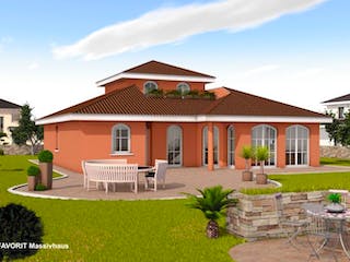 Massivhaus Ambiente 158 von FAVORIT Massivhaus (alt) Schlüsselfertig ab 434070€, Bungalow Außenansicht 1