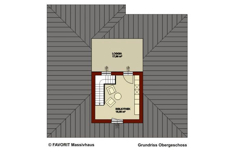 Massivhaus Ambiente 158 von FAVORIT Massivhaus Schlüsselfertig ab 348270€, Bungalow Grundriss 2