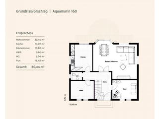 Massivhaus Aquamarin 160 von Rostow Massivhaus,  Grundriss 1