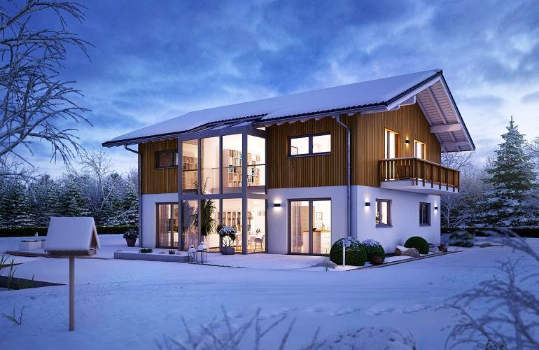 Massivhaus ARCHITEKTENHAUS APOS von KHC Bauträger Schlüsselfertig ab 470900€, Außenansicht 2