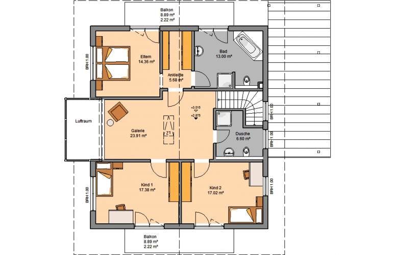 Massivhaus ARCHITEKTENHAUS APOS von KHC Bauträger Schlüsselfertig ab 470900€, Grundriss 1