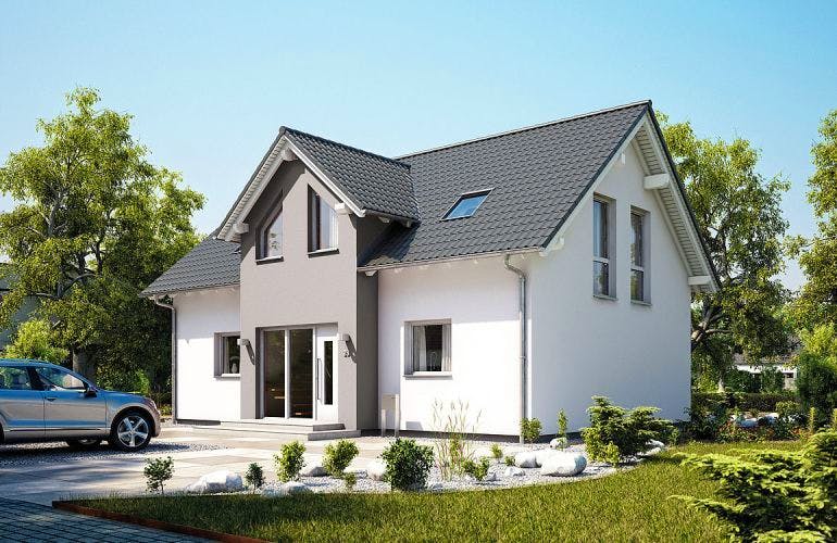 Massivhaus ARCHITEKTENHAUS AURA von KHC Bauträger Schlüsselfertig ab 320900€, Außenansicht 1