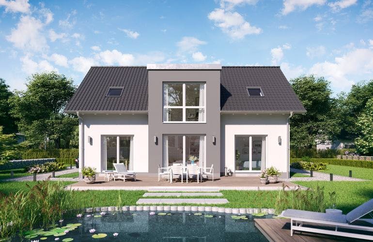 Massivhaus ARCHITEKTENHAUS AURO von KHC Bauträger Schlüsselfertig ab 428900€, Außenansicht 2