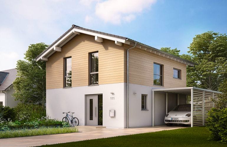 Massivhaus ARCHITEKTENHAUS CARA von KHC Bauträger Schlüsselfertig ab 255900€,  Außenansicht 2