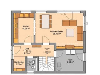 Massivhaus ARCHITEKTENHAUS CARA von Kern-Haus Chemnitz Schlüsselfertig ab 346900€,  Grundriss 2