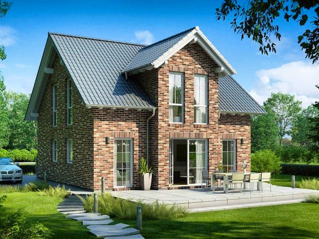 Massivhaus ARCHITEKTENHAUS ESPRIT KLINKER von Kern-Haus Chemnitz Schlüsselfertig ab 322900€, Außenansicht 1
