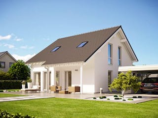 Massivhaus ARCHITEKTENHAUS FAMILY von Kern-Haus Chemnitz Schlüsselfertig ab 304900€, Satteldach-Klassiker Außenansicht 2