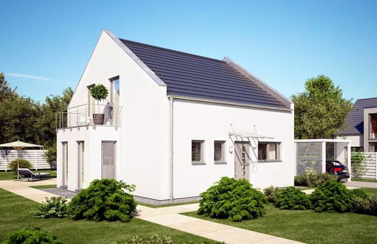 Massivhaus ARCHITEKTENHAUS KOMFORT TRENDLINE von KHC Bauträger Schlüsselfertig ab 278900€, Außenansicht 1