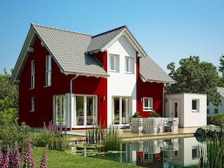 Massivhaus ARCHITEKTENHAUS LOOP PLUS von Kern-Haus Chemnitz Schlüsselfertig ab 285900€, Satteldach-Klassiker Außenansicht 1