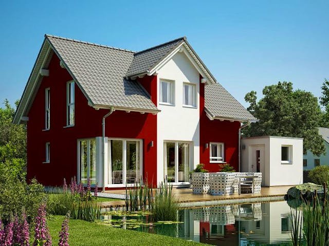 Massivhaus ARCHITEKTENHAUS LOOP PLUS von Kern-Haus Chemnitz Schlüsselfertig ab 285900€, Satteldach-Klassiker Außenansicht 1