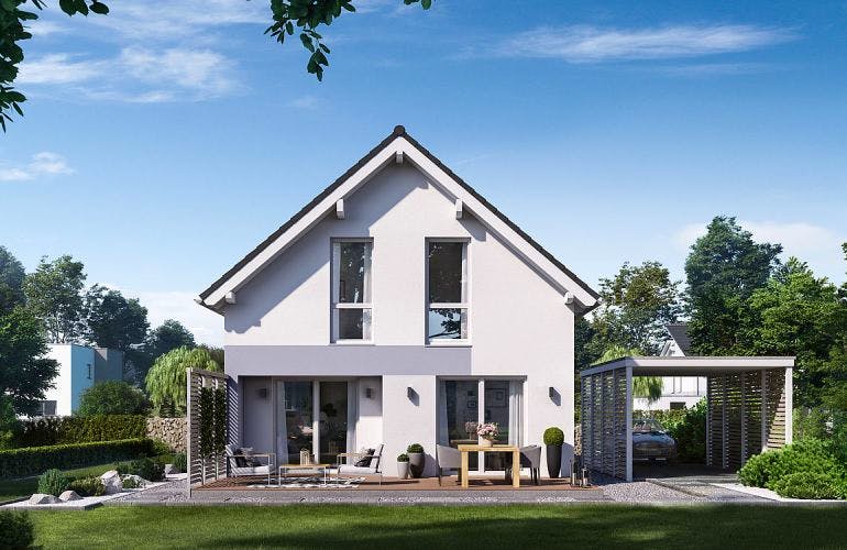 Massivhaus ARCHITEKTENHAUS LOU von KHC Bauträger Schlüsselfertig ab 309900€, Außenansicht 2