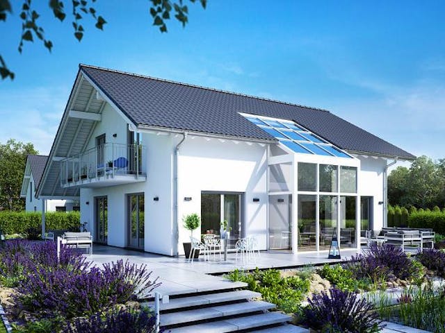 Massivhaus ARCHITEKTENHAUS LUCE von Kern-Haus Chemnitz Schlüsselfertig ab 562900€, Satteldach-Klassiker Außenansicht 1