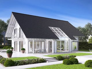 Massivhaus ARCHITEKTENHAUS MAXIME von Kern-Haus Chemnitz Schlüsselfertig ab 617900€, Satteldach-Klassiker Außenansicht 1