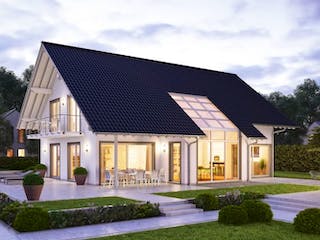 Massivhaus ARCHITEKTENHAUS MAXIME von Kern-Haus Chemnitz Schlüsselfertig ab 617900€, Satteldach-Klassiker Außenansicht 3