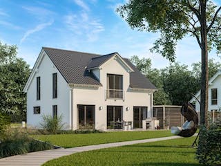 Massivhaus ARCHITEKTENHAUS TREND von Kern-Haus Chemnitz Schlüsselfertig ab 327900€, Satteldach-Klassiker Außenansicht 1