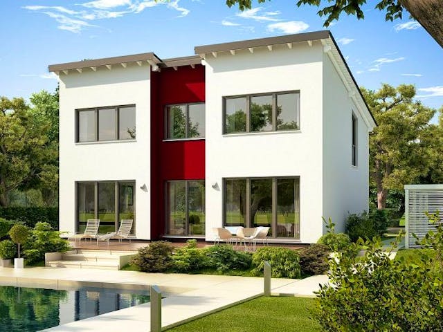 Massivhaus ARCHITEKTENHAUS VIO PLUS von Kern-Haus Chemnitz Schlüsselfertig ab 355900€, Pultdachhaus Außenansicht 1 Massivhaus ARCHITEKTENHAUS VIO PLUS von Kern-Haus Chemnitz Schlüsselfertig ab 355900€, Pultdachhaus Außenansicht 1