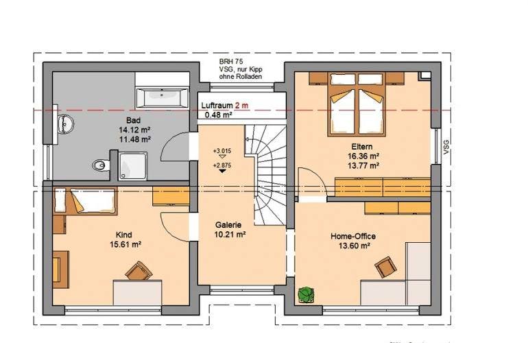 Massivhaus ARCHITEKTENHAUS VIO PLUS von KHC Bauträger Schlüsselfertig ab 276900€, Grundriss 1