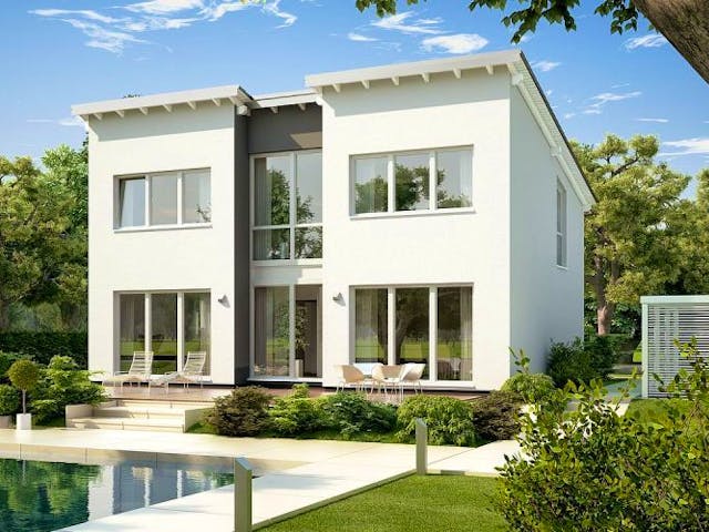 Massivhaus ARCHITEKTENHAUS VIO von Kern-Haus Chemnitz Schlüsselfertig ab 343900€, Pultdachhaus Außenansicht 1 Massivhaus ARCHITEKTENHAUS VIO von Kern-Haus Chemnitz Schlüsselfertig ab 343900€, Pultdachhaus Außenansicht 1