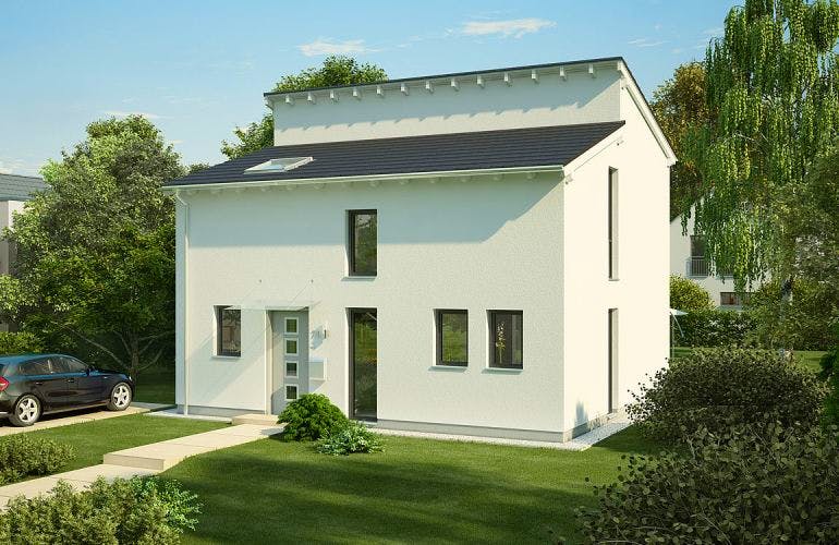 Massivhaus ARCHITEKTENHAUS VISION von KHC Bauträger Schlüsselfertig ab 247900€, Außenansicht 2
