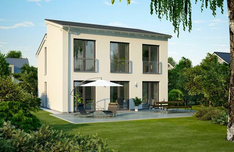 Massivhaus ARCHITEKTENHAUS VISION von KHC Bauträger Schlüsselfertig ab 247900€, Außenansicht 1