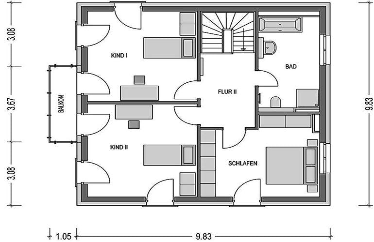 Massivhaus Arcus 153 von Heinz von Heiden Schlüsselfertig ab 252932€, Stadtvilla Grundriss 1