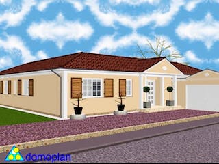 Massivhaus Atrium-Bungalow von domoplan massivhaus, Bungalow Außenansicht 1