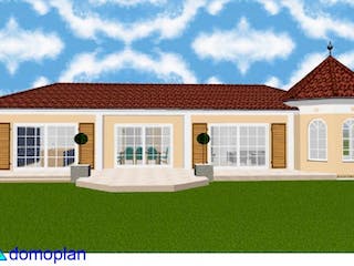 Massivhaus Atrium-Bungalow von domoplan massivhaus, Bungalow Außenansicht 2