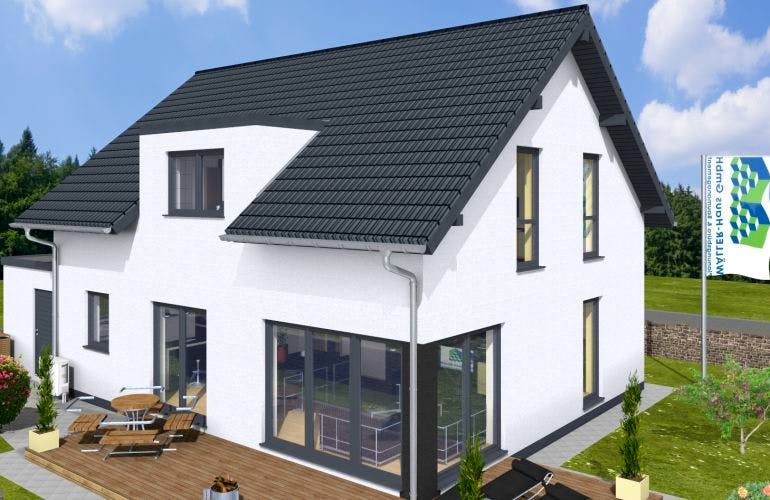 Massivhaus Basic 135 SD/FDG von Wäller-Haus Schlüsselfertig ab 284900€, Außenansicht 1