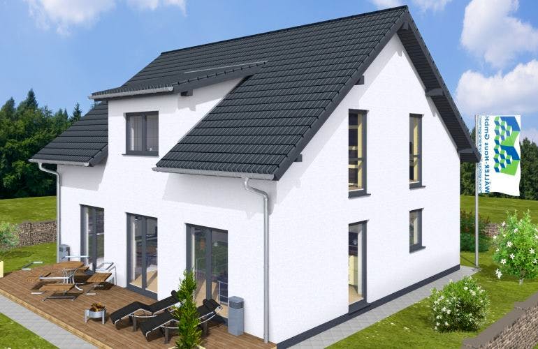 Massivhaus Basic 150 SD von Wäller-Haus Schlüsselfertig ab 319900€, Außenansicht 1