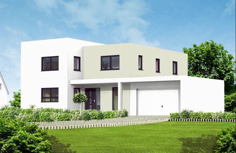 Massivhaus Bauhaus 5 von Massive Wohnbau, Cubushaus Außenansicht 1