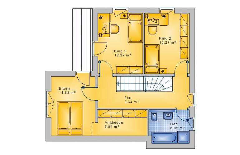 Massivhaus Bauhaus Astert 10-015 von Econ Das Haus, Cubushaus Grundriss 1