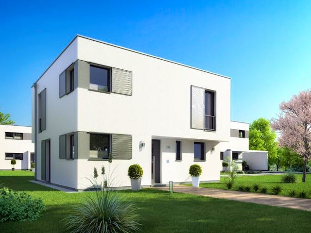 Massivhaus Bauhaus I 130 von Rostow Massivhaus, Cubushaus Außenansicht 1