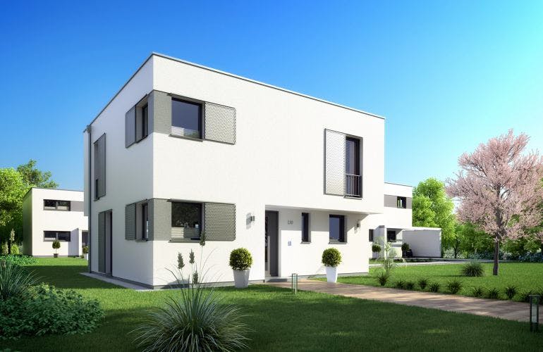 Massivhaus Bauhaus I 130 von Rostow Massivhaus, Cubushaus Außenansicht 1