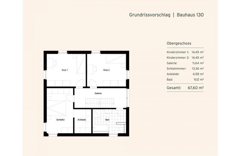 Massivhaus Bauhaus I 130 von Rostow Massivhaus, Cubushaus Grundriss 2
