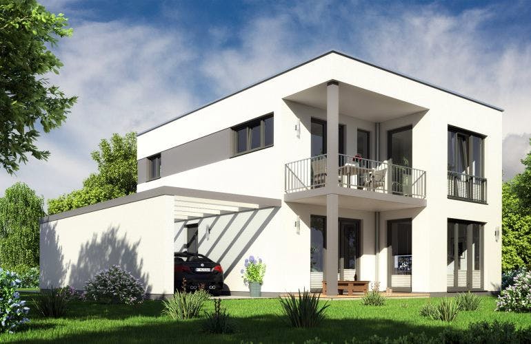 Massivhaus Bauhaus II 140 von Rostow Massivhaus, Cubushaus Außenansicht 1